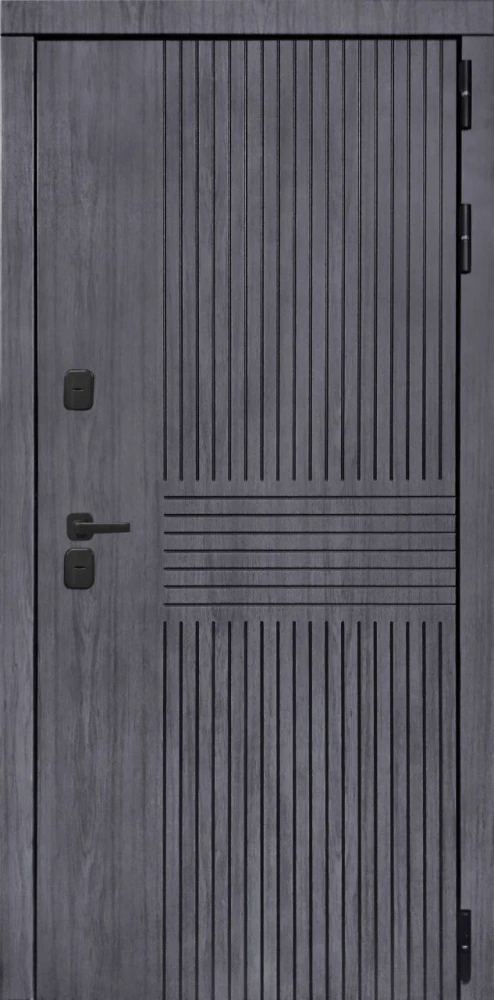 Входная дверь ДвериПРО Берген Алиса (16мм, ПВХ софт грей, зеркало) DPRO220490 внешняя сторона